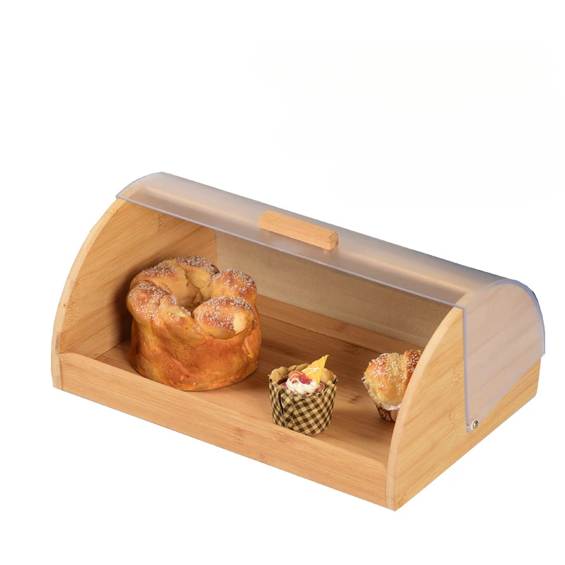 Food Storage Acrylic Containers - Caixa de Pão de Bambu com