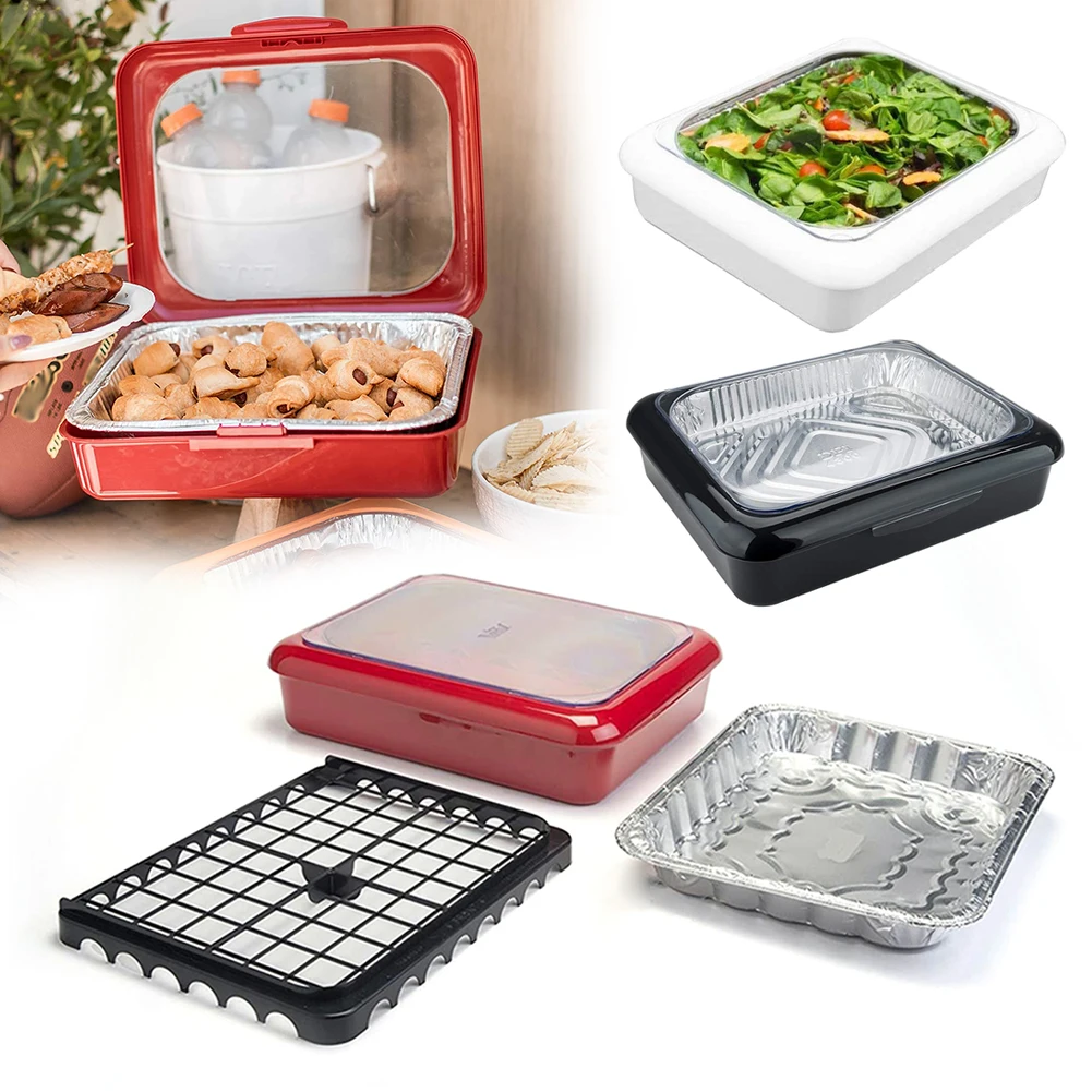 Food Storage Aluminum Containers - Suporte de panelas de folha portátil