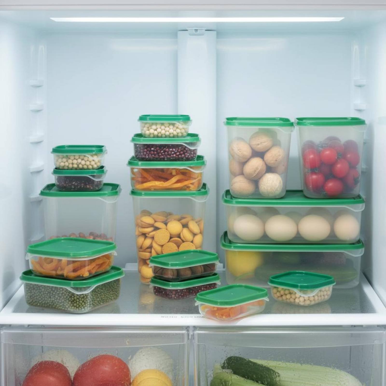 Food Storage Plastic Containers With Lids - Conjunto de 17 Caixas de Armazenamento