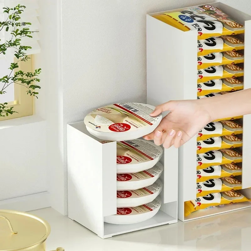 Stackable Pantry Bin - Caixa Organizadora Multifuncional para Macarrão Instantâneo,