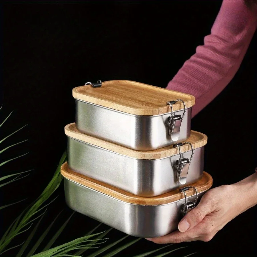 Food Storage Square Containers - Nova Lancheira de Aço Inoxidável 304
