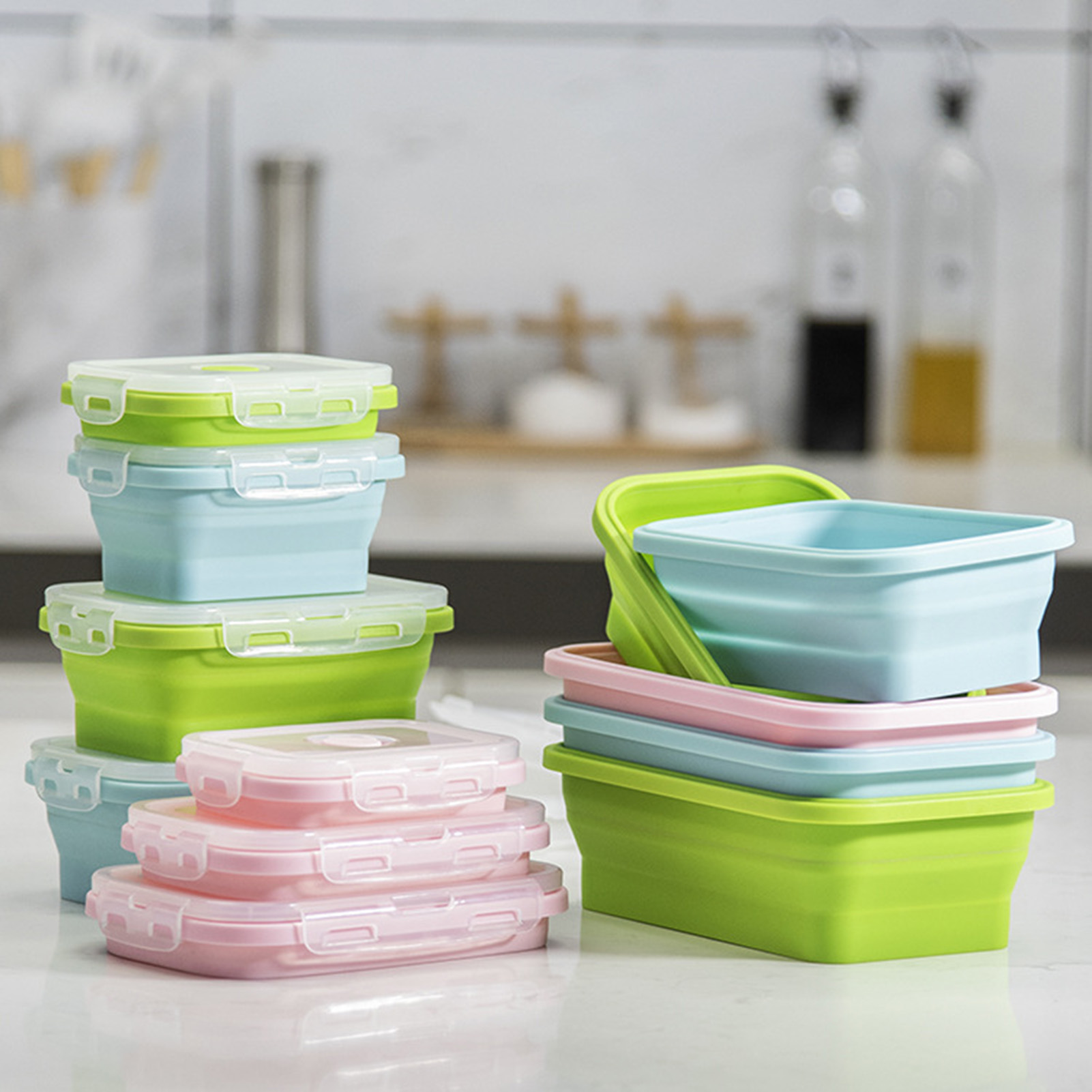 Food Storage Lunch Box - Marmita de Silicone de Grau Alimentício,