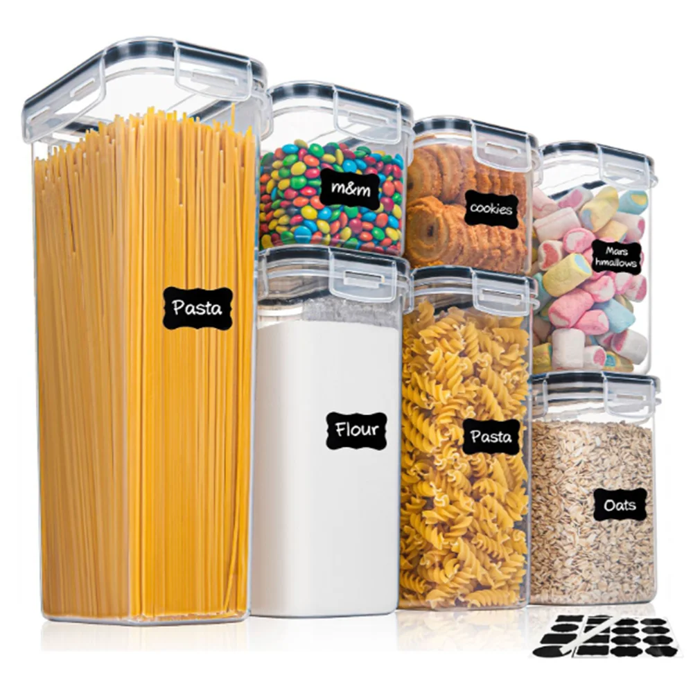 Food Storage Acrylic Containers - Conjunto de 7 Recipientes para Alimentos,