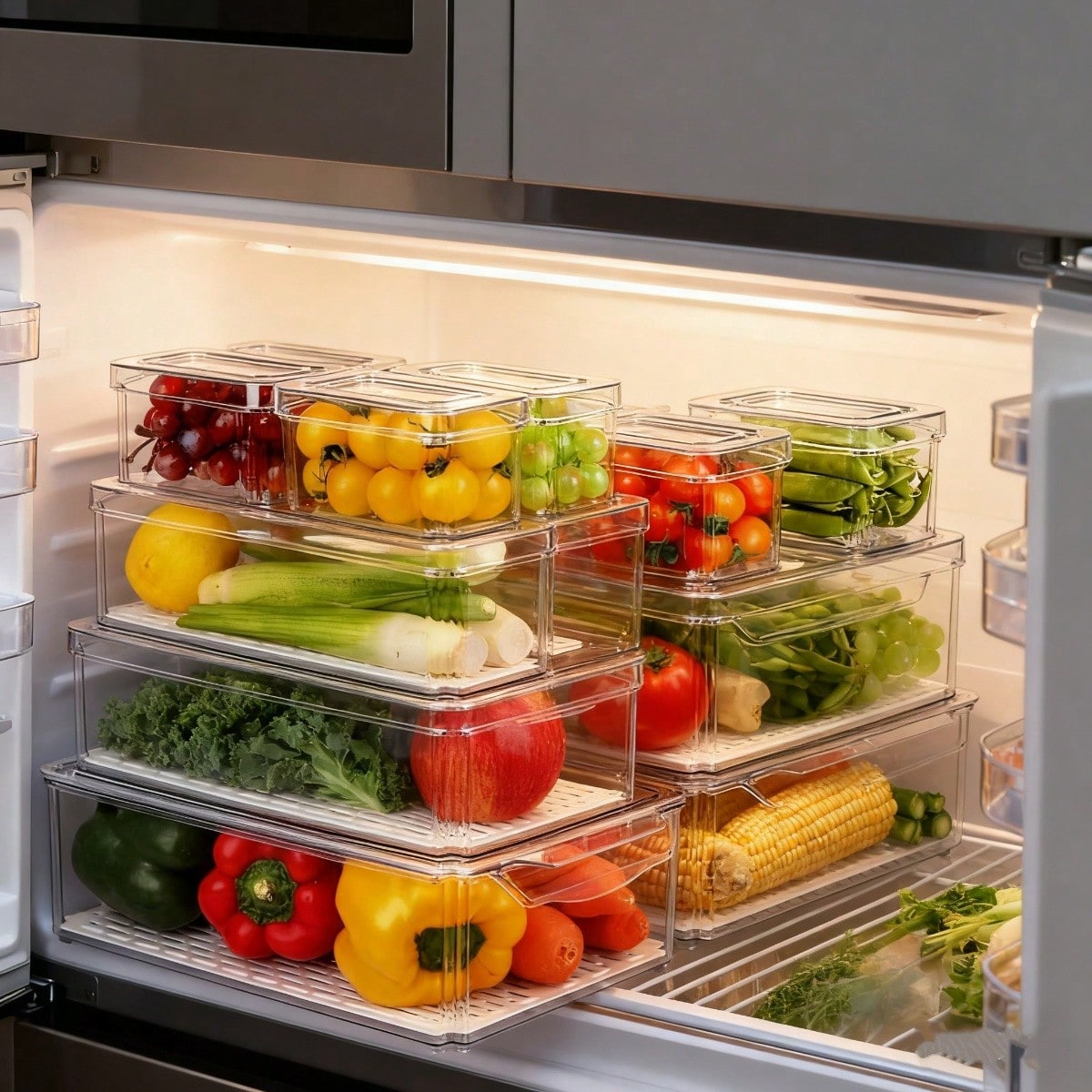 Stackable Pantry Bin - Conjunto de 7 Caixas Organizadoras Empilháveis