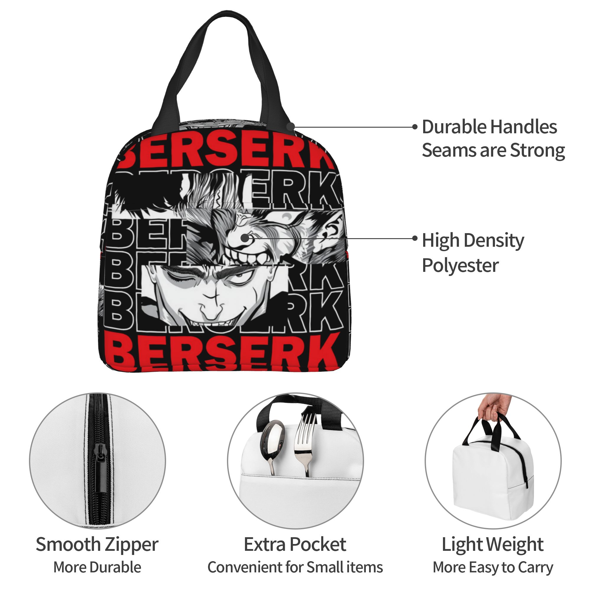 Food Storage Square Containers - Bolsa térmica para almoço B-Berserks, com