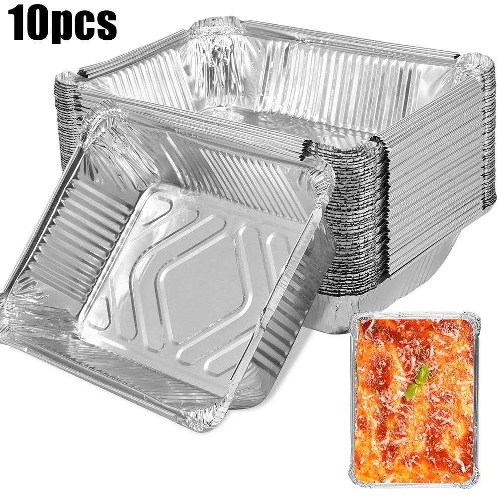 Food Storage Aluminum Containers - Recipientes descartáveis de folha de alumínio