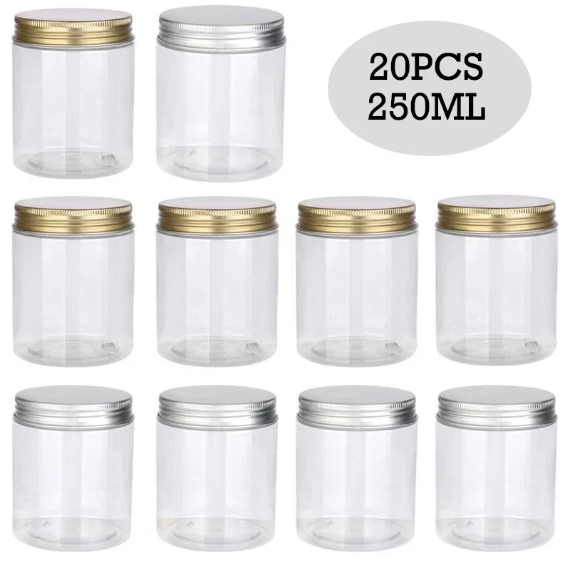 Food Storage Aluminum Containers - Frasco de armazenamento plástico vazio transparente
