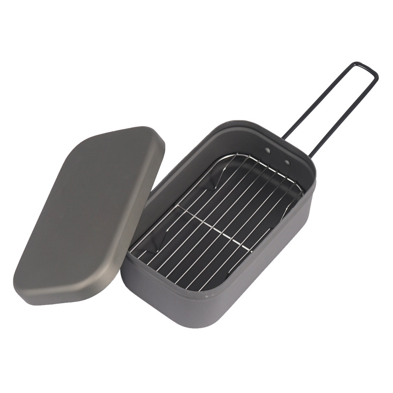 Food Storage Aluminum Containers - Lancheira de acampamento, rack de vapor,