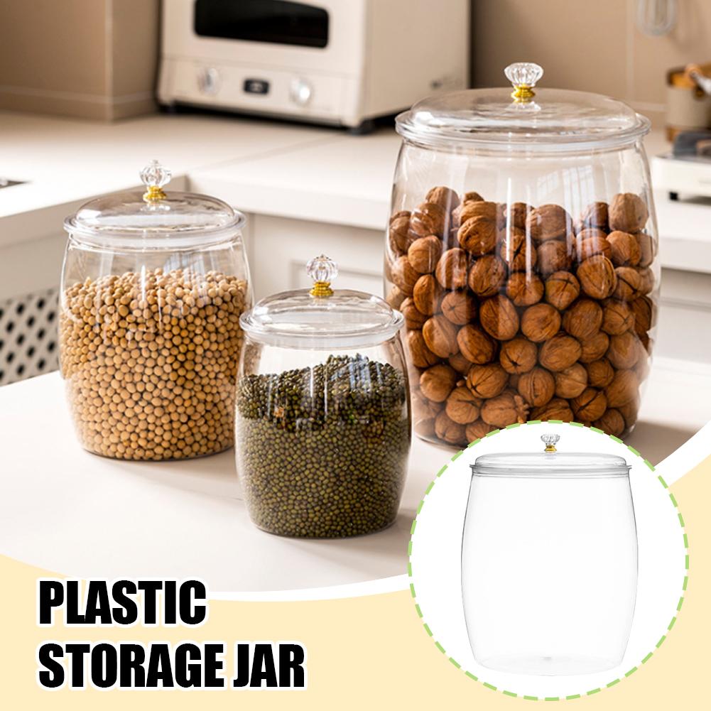 Food Storage Jars & Containers - Grande Pote Plástico Transparente Selado com