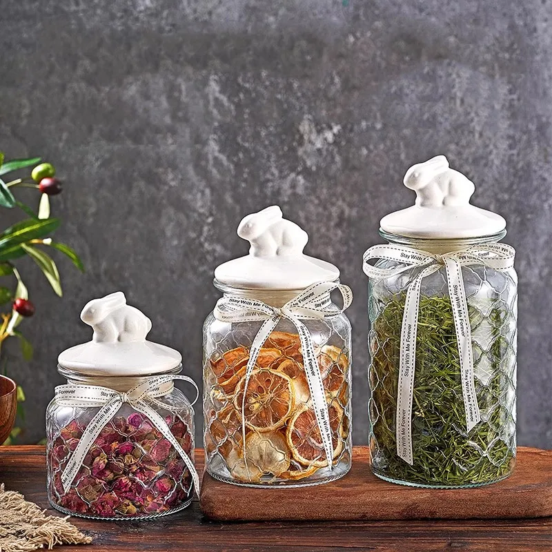 Food Storage Acrylic Containers - Pote de Vidro Transparente com Tampa