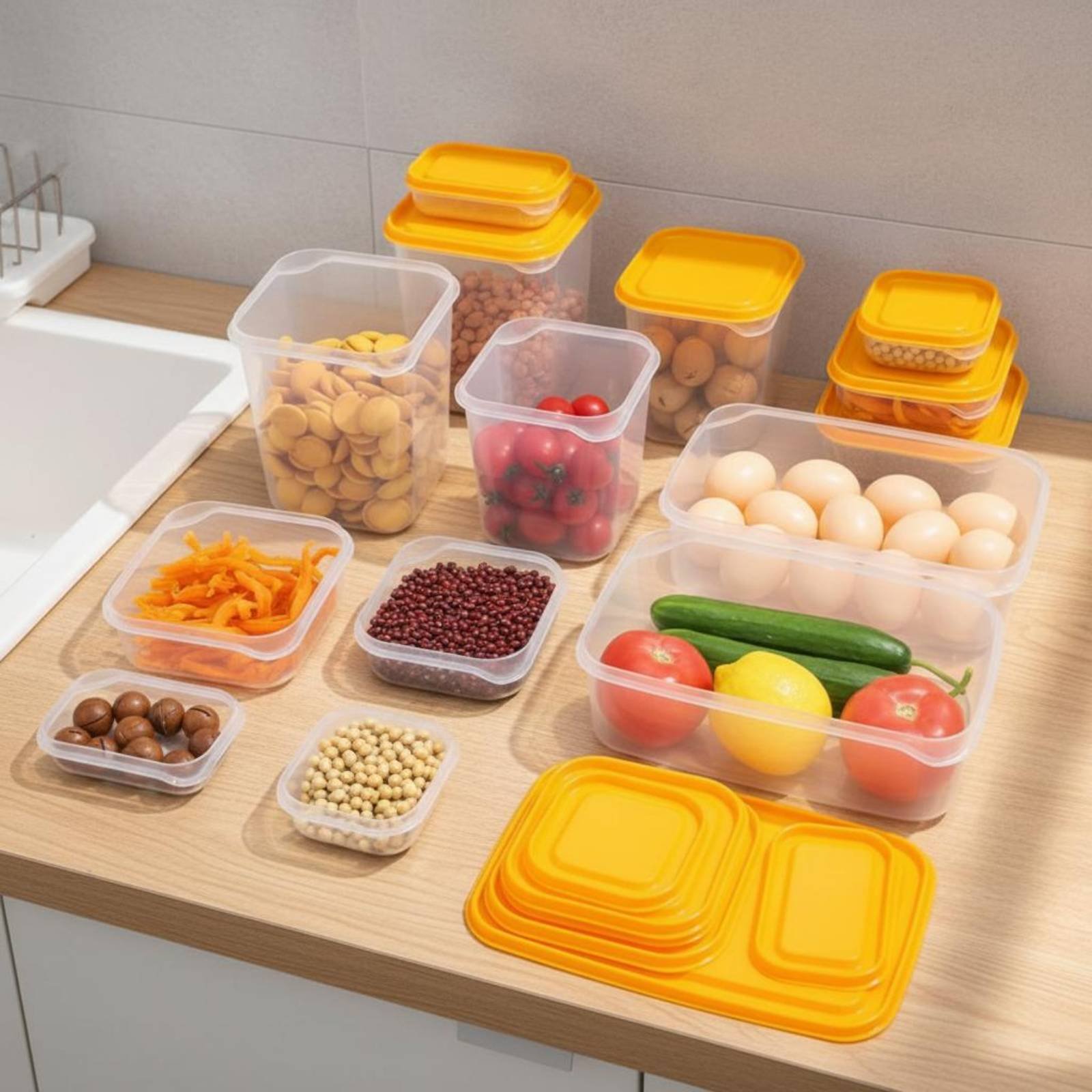 Conjunto de 17 Caixas de Armaz - Food Storage Plastic Containers With Lids avaliação e preço