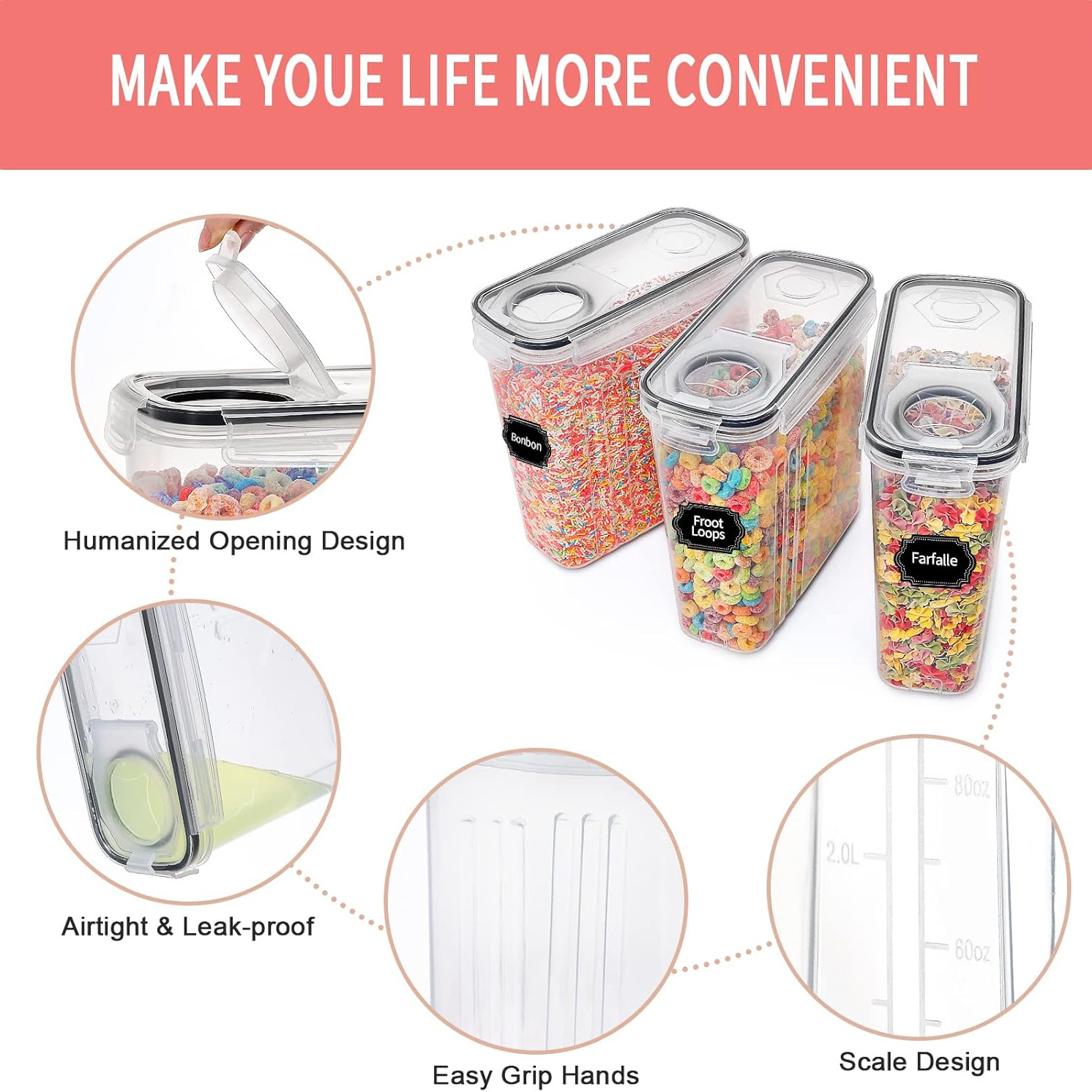 Recipientes de armazenamento d - Food Storage Acrylic Containers avaliação e preço