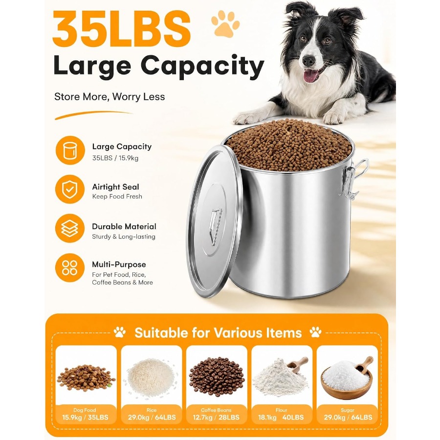 Recipiente hermético de aço in - Food Storage For Dog avaliação e preço