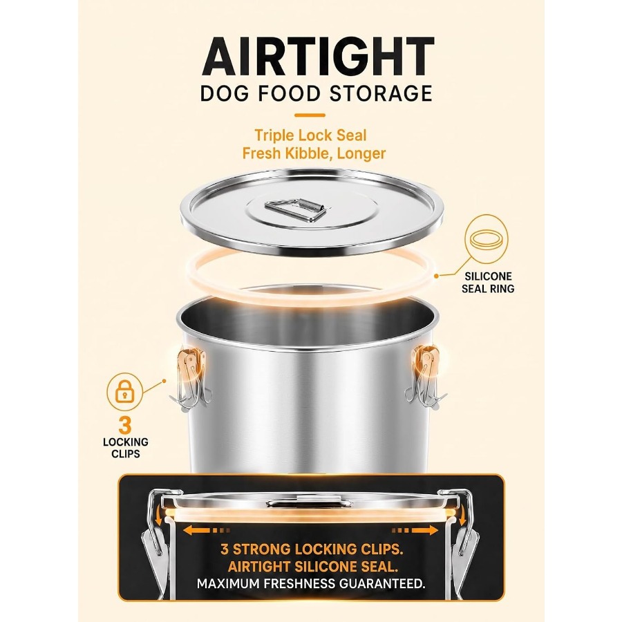 Recipiente hermético de aço in - Food Storage For Dog avaliação e preço