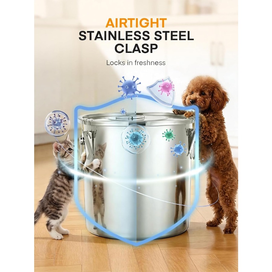 Recipiente hermético de aço in - Food Storage For Dog avaliação e preço