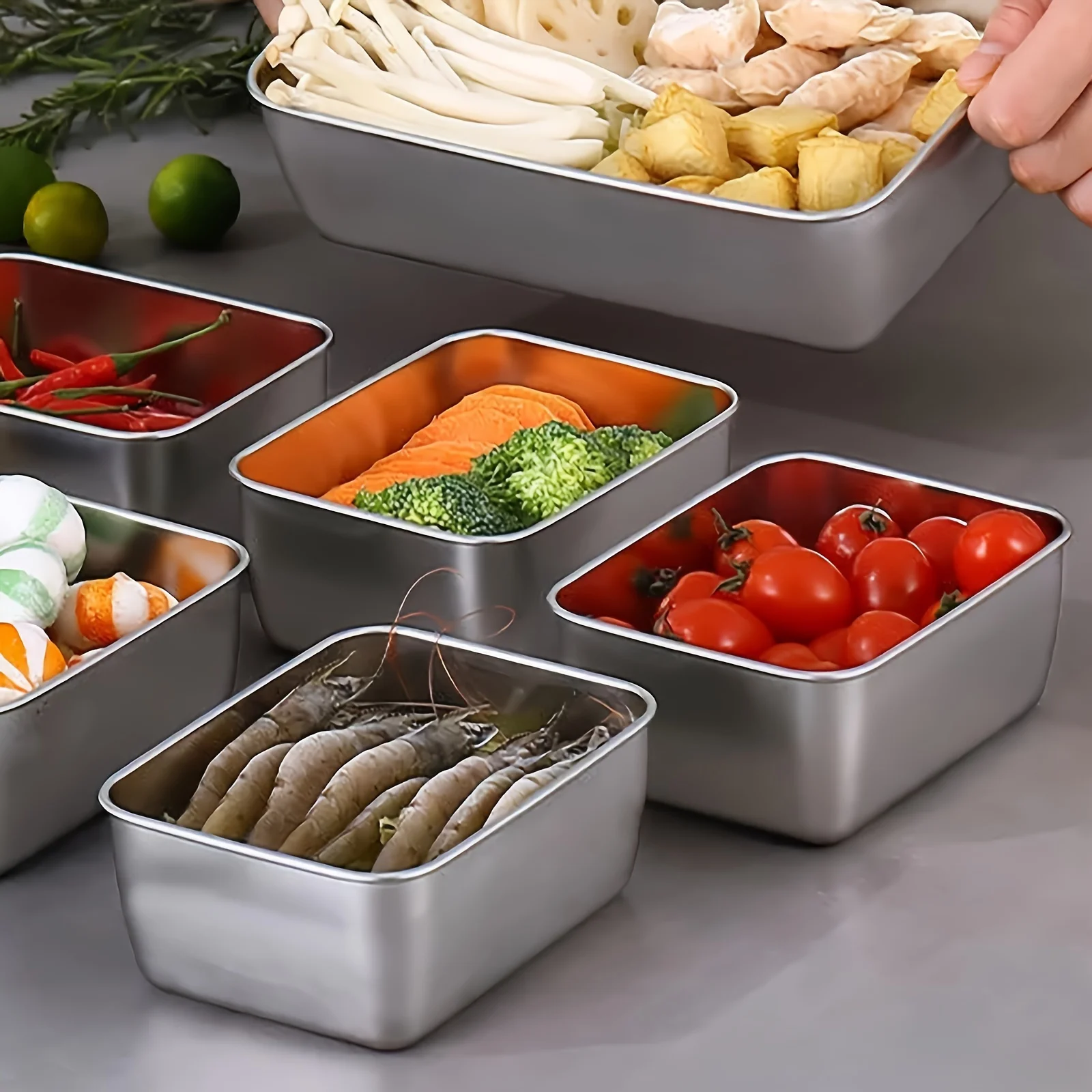 Conjunto de recipientes de aço - Food Storage Aluminum Containers avaliação e preço