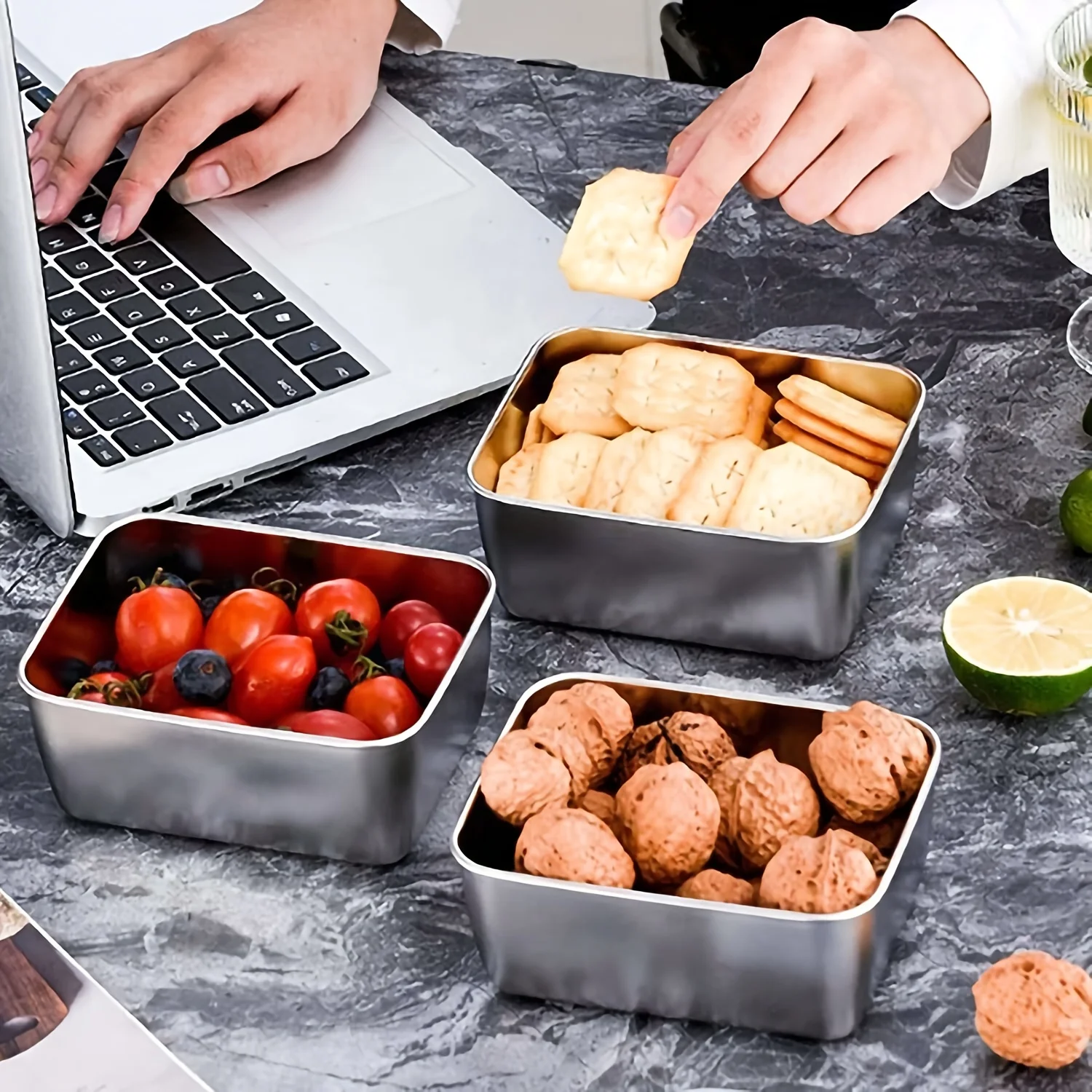 Conjunto de recipientes de aço - Food Storage Aluminum Containers avaliação e preço