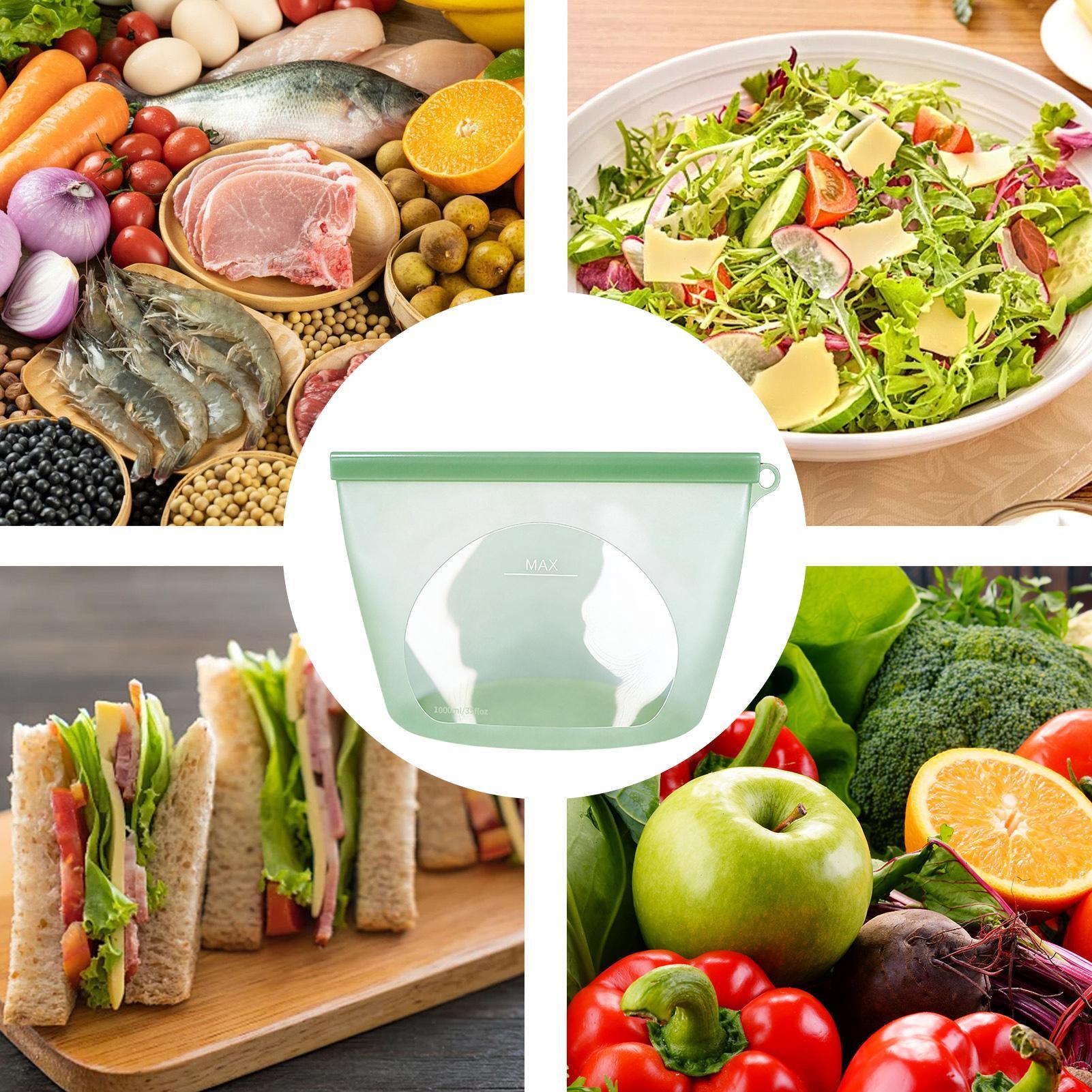 Sacos de silicone com fecho zi - Food Storage Bags Zip Lock Pouch avaliação e preço