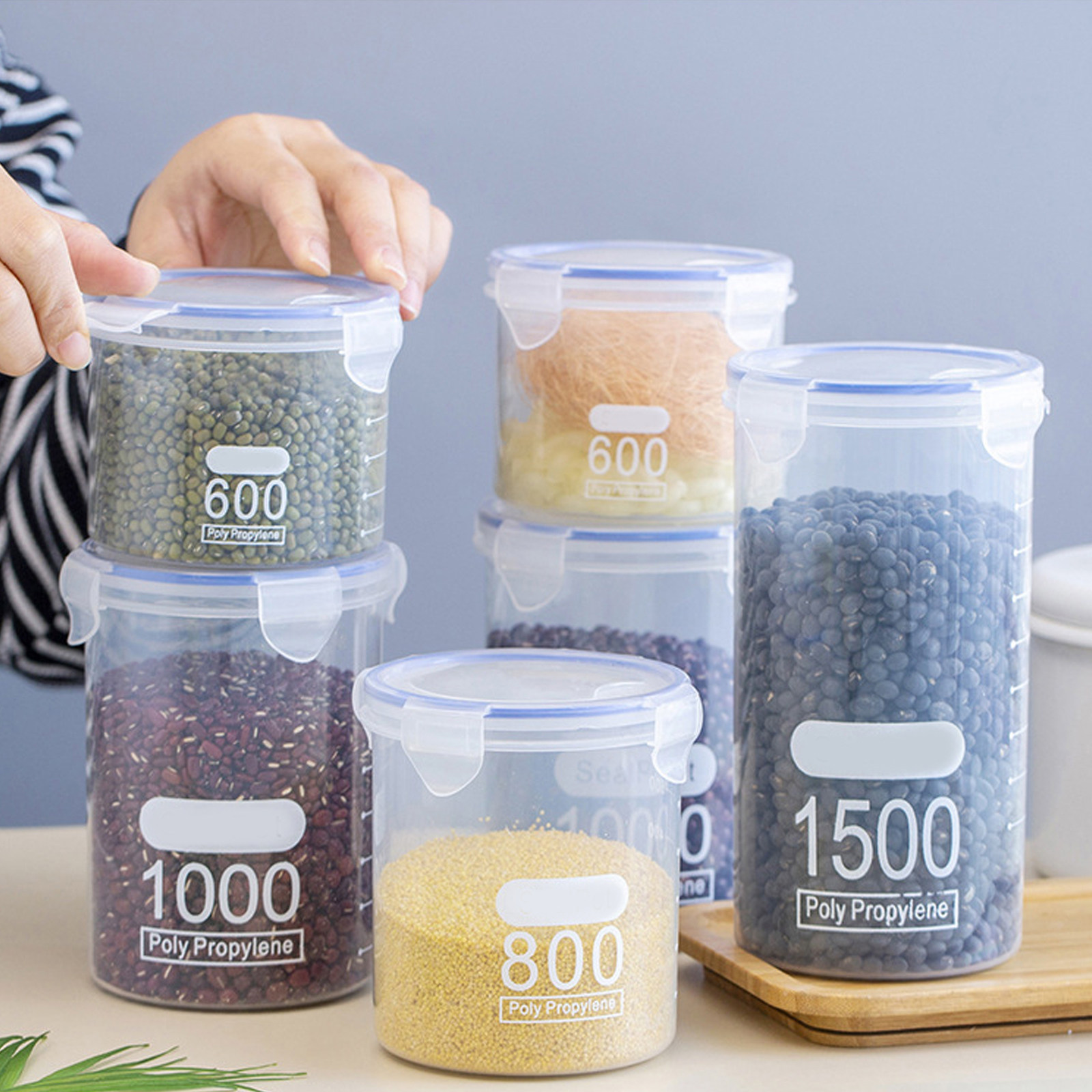 6 Potes Herméticos de Armazena - Food Storage Jars & Containers avaliação e preço
