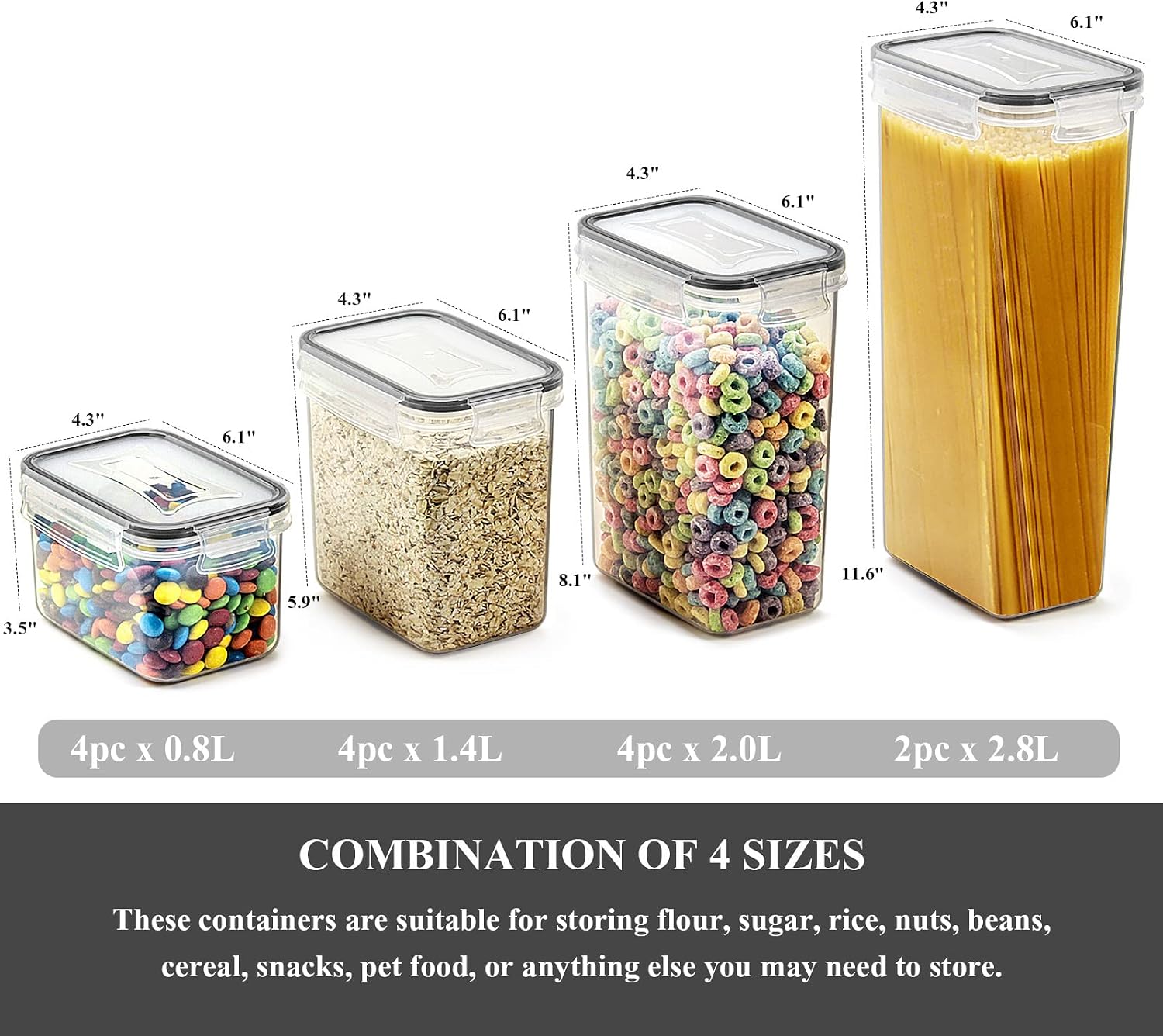 Conjunto de 14 Recipientes Her - Food Storage Acrylic Containers avaliação e preço