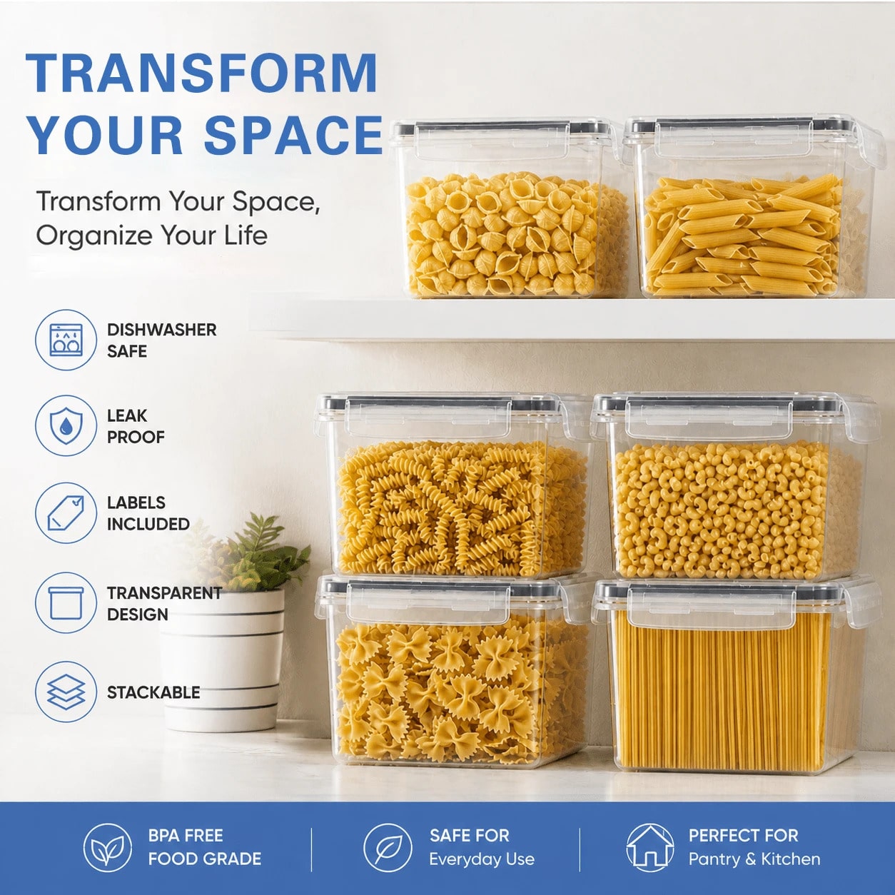 Conjunto de 8 Recipientes Herm - Food Storage Acrylic Containers avaliação e preço