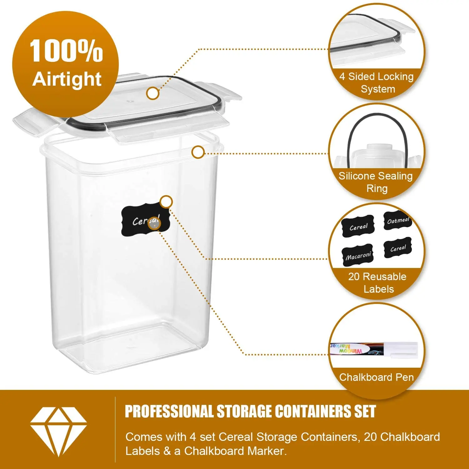 Conjunto de 7 Recipientes para - Food Storage Acrylic Containers avaliação e preço