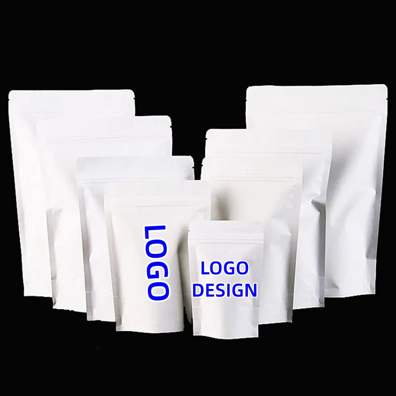 100 Sacos de Papel Branco com  - Food Storage Bags Zip Lock Pouch avaliação e preço