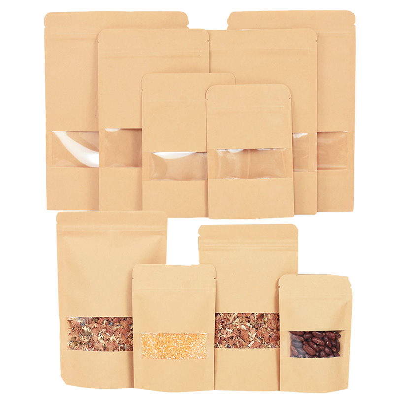 20/50 pçs sacos de papel kraft - Food Storage Bags Zip Lock Pouch avaliação e preço