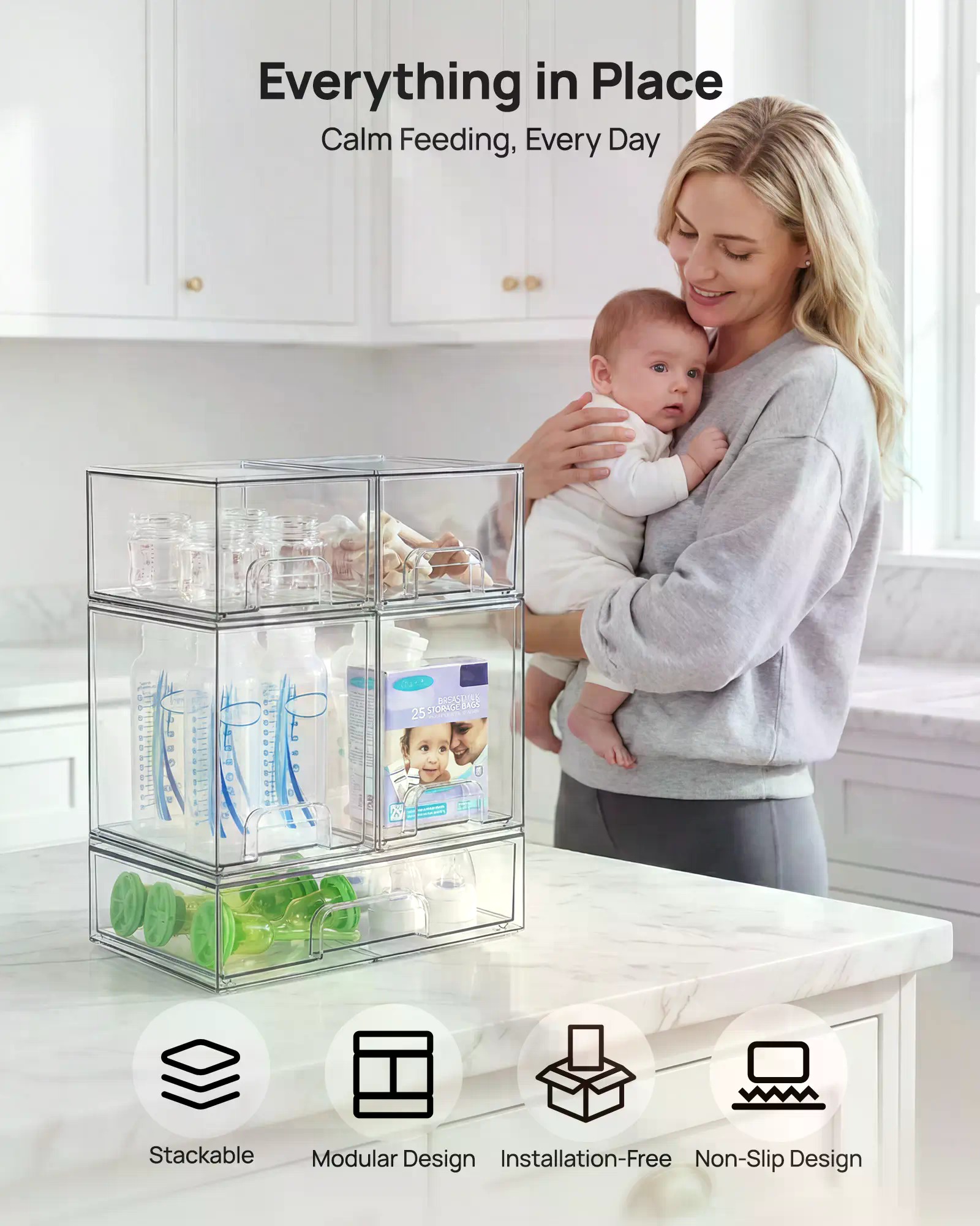 Conjunto de 5/8 caixas organiz - Stackable Pantry Bin avaliação e preço