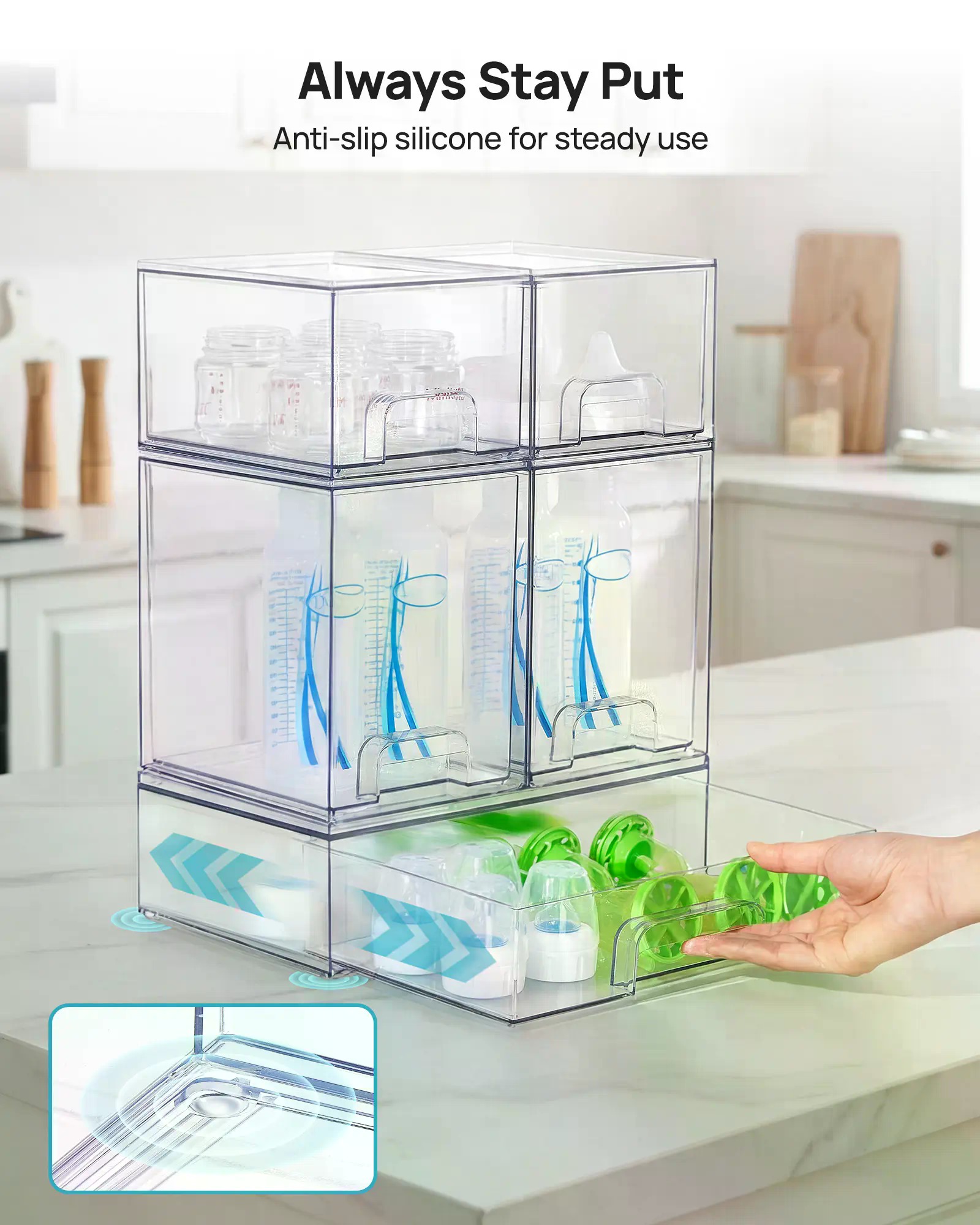 Conjunto de 5/8 caixas organiz - Stackable Pantry Bin avaliação e preço
